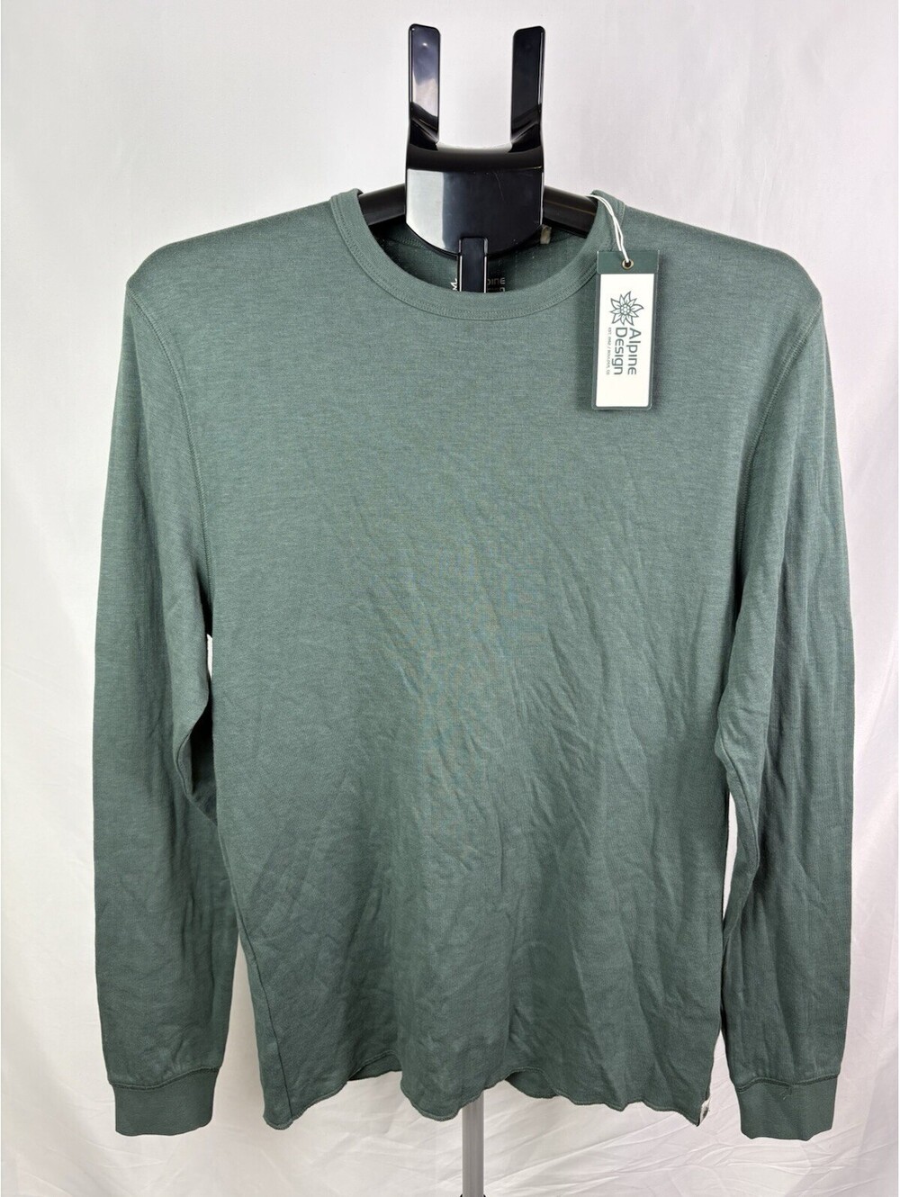 Alpine Design Mens Long Sleeve Duofold Crew Faded Evergreen Size S   (Item 428)